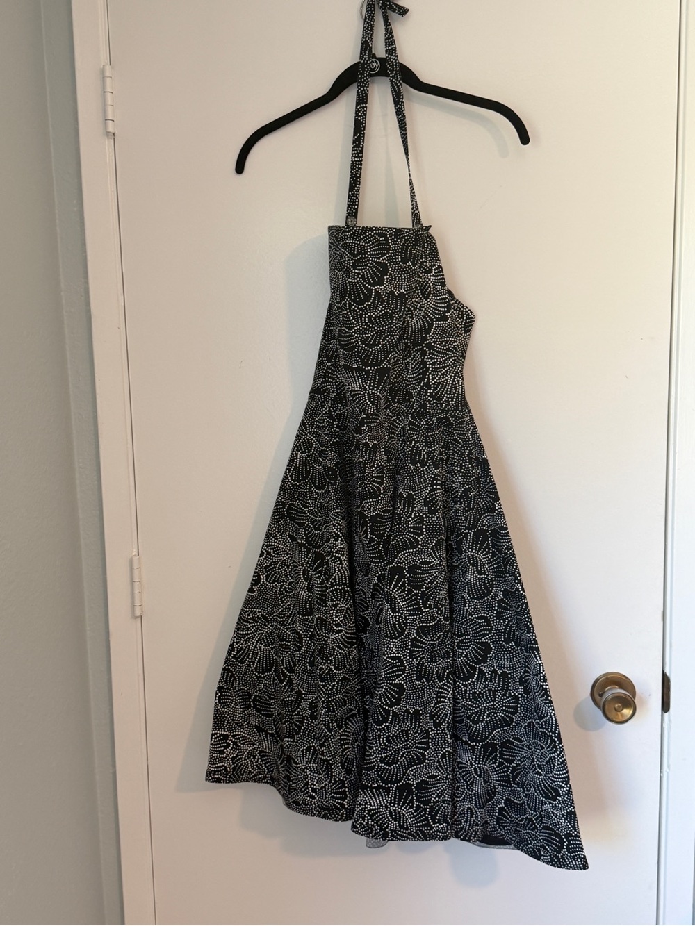 Sigrid Olsen Black and White One-Shoulder Floral Dress